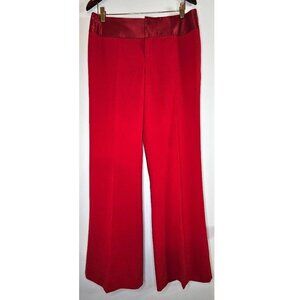 NWT!! Gia & Co Lightly Flared Pants Trousers w Satin Waistband 10 Scarlet Red